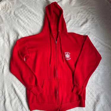 Vintage Logo Full-Zip Hoodie Red