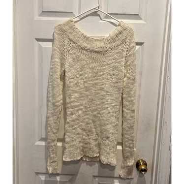 VTG Unionbay Cream Sweater Loose Knit Boat Neck Of