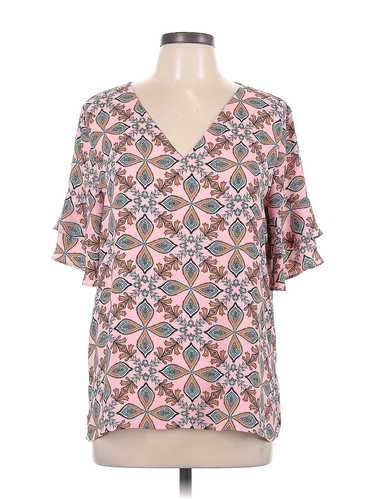 Ann Taylor LOFT Women Pink Short Sleeve Blouse M