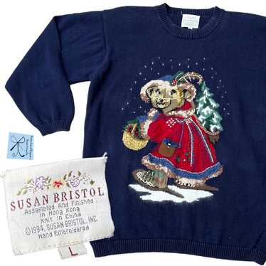 Susan Bristol 1994 Winter Holiday Teddy Bear Sweat