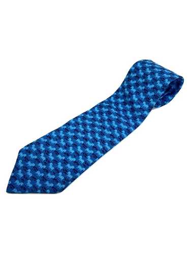 HERMES Tie Silk BLU All-over Men's