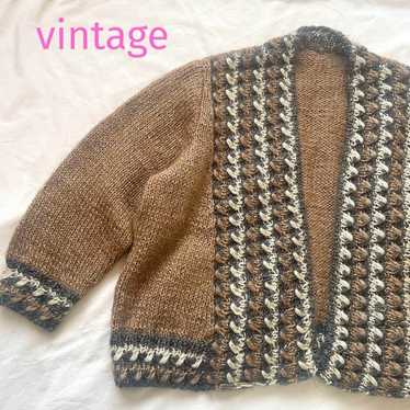 vintage hand-knitted cardigan, hand-made