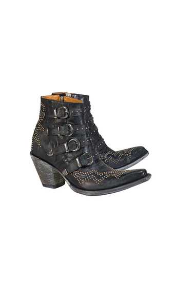 Old Gringo - Black Leather Studded Buckle Detail S