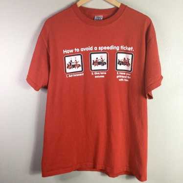 VTG Funny Stickman How To Speeding Ticket T Shirt 