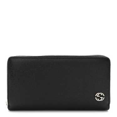 GUCCI Calfskin GG Zip Around Wallet Black