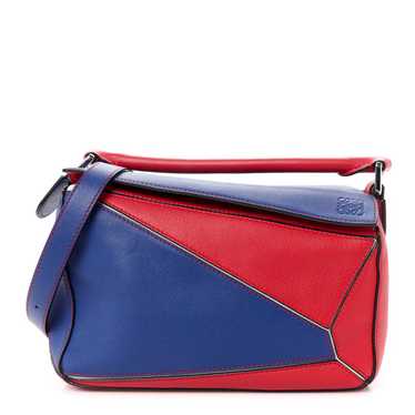 LOEWE Calfskin Small Puzzle Bag Red Blue