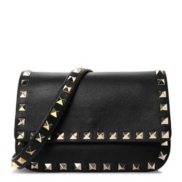 VALENTINO GARAVANI Calfskin Rockstud Belt Bag Blac