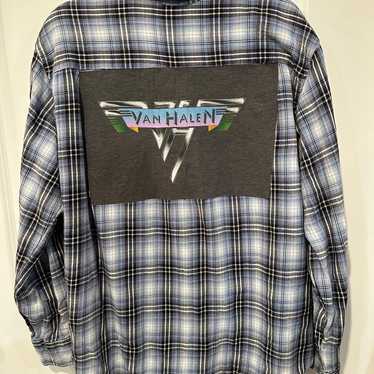 VAN HALEN upcycled flannrl shirt XL