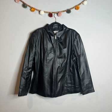 Vintage Y2K 1990's black leather jacket