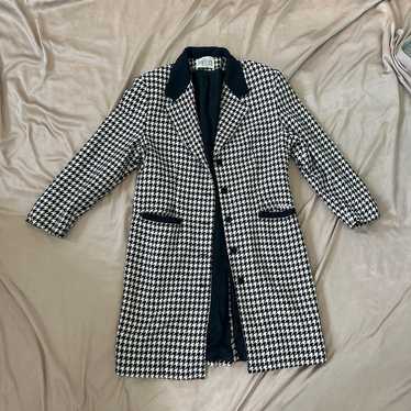 Vintage Black and White Houndstooth Coat