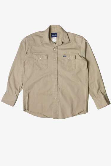 Vintage Snap Front Beige Wrangler Button Up Shirt 