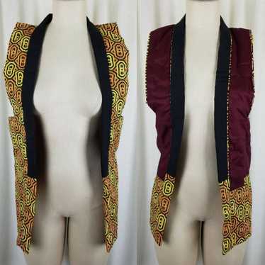 Vintage Handmade Reversible Vest Womens L 70s Retr