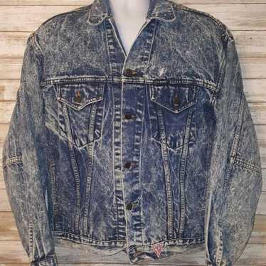 Guess Denim Jacket Trucker Acid Wash L