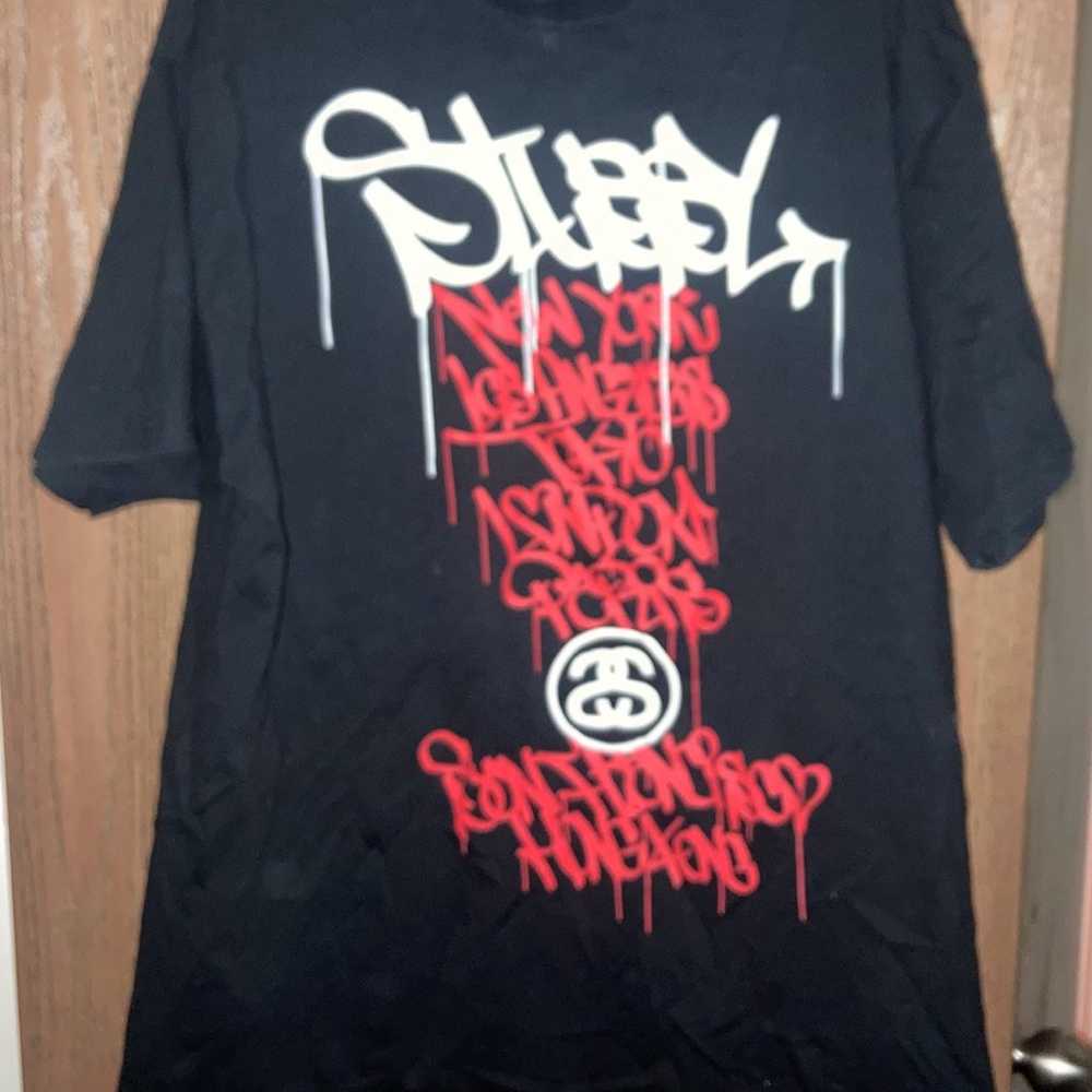 Stussy World Tour 2006 Grey PVC T Shirt - image 1