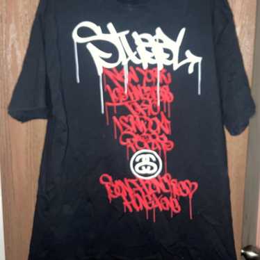 Stussy World Tour 2006 Grey PVC T Shirt - image 1