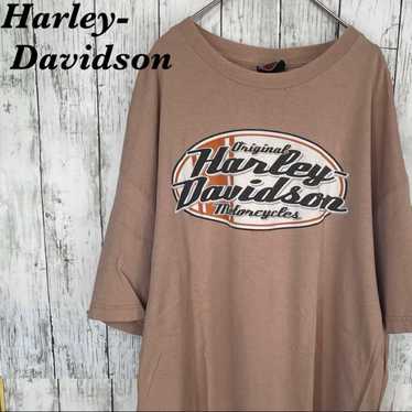 【Popular】Harley-Davidson T-shirt Beige Print