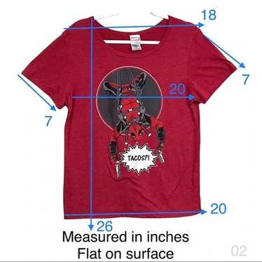 Deadpool marvel fifth sun red xl taco tee shirt