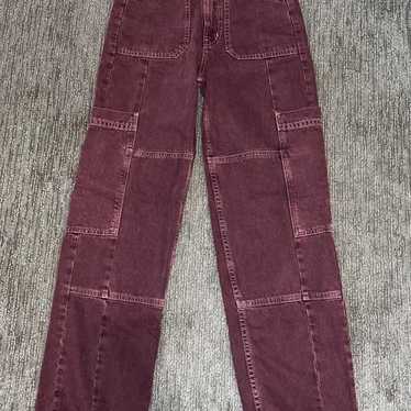 Urban Outfitters Maroon Cargo Jeans