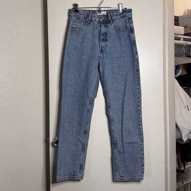 Zara high rise mom straight leg jeans