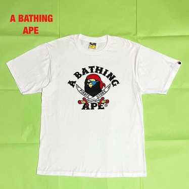 A BATHING APE logo T-shirt Pirates Monkey Single S