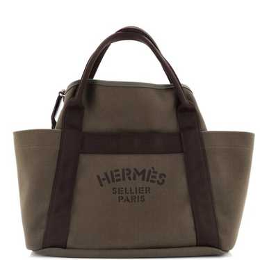 HERMES Sac de Pansage groom グレー Hermes Tote Sac de Pansage Grooming Bag Gray Feutre/ Brown