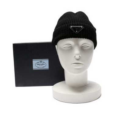 帽子 00s archive prada wool beanie y2k PRADA AUTHENTIC BRAND NEW 100% WOOL ORIGINAL UNISEX DARK