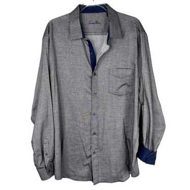 Tasso Elba Tasso Elba Shirt XXL 18-18.5 Gray Navy 