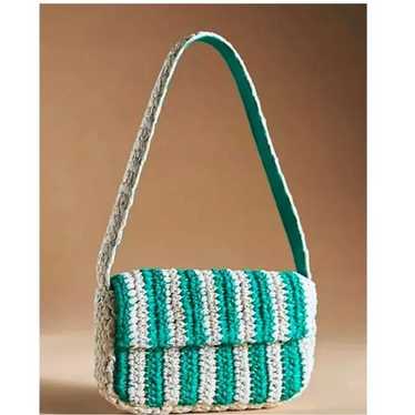 NWOT Anthropologie Striped Raffia Shoulder Bag