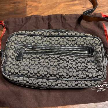 COACH Shoulder Bag Black/Gray with Pattern