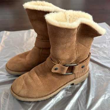 AGG UGG Cedric Camel Sheepskin Boots 23.5cm