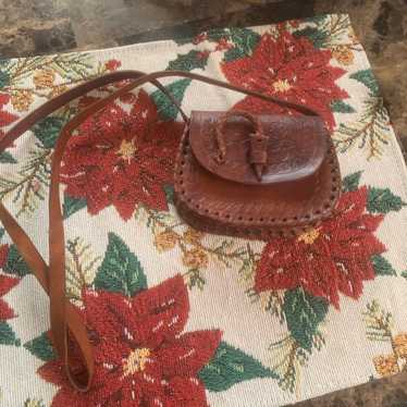 Leather vintage tooled bag