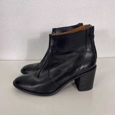 Madewell Black Leather Heeled Booties