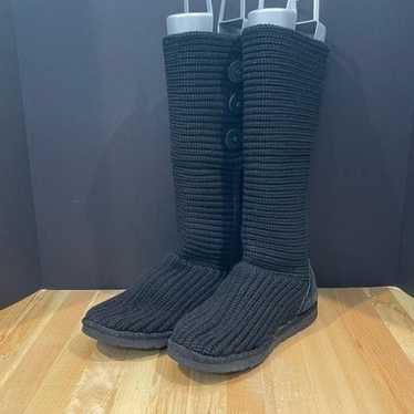 UGG Classic Cardy Knit Tall Black Knit Tall Boots.