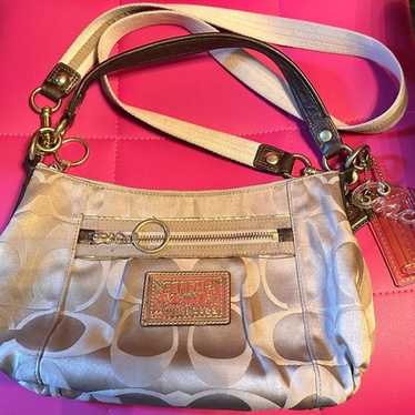 Coach Poppy Signature Bag with Crossbody Strap EUC