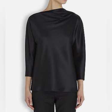 The Row The Row Ydara Satin Blouse Black Wrapped N