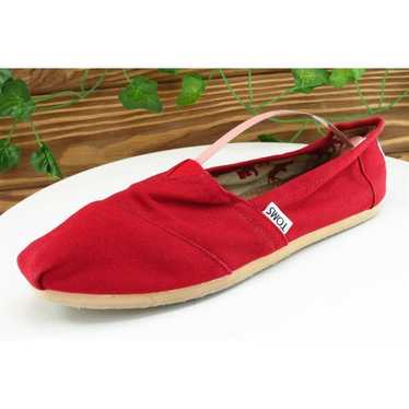 Toms Women Sz 8 M Red Flat Fabric Shoes