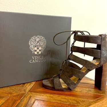 Vince Camuto Dark Brown/Gray Phandras Sandal Chunk