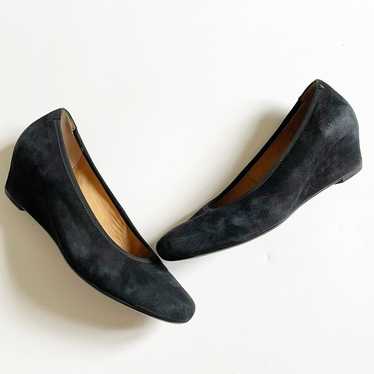 $210 Gabor Black Suede Wedge Shoe