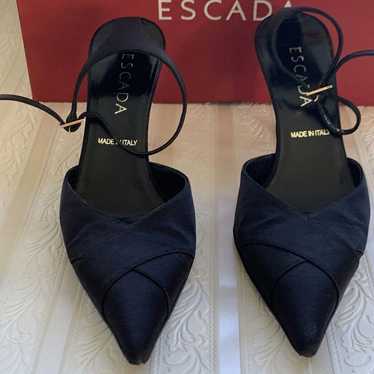 ESCADA BLACK Silk Slingback Heels Pumps Size 6