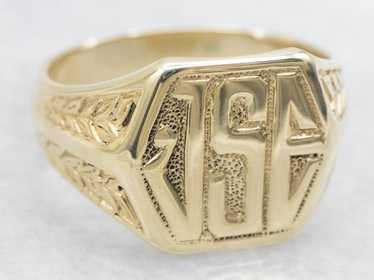 Antique mens signet ring - Gem