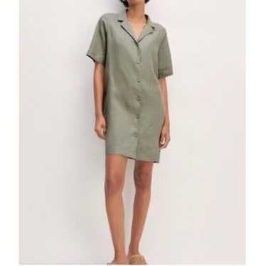 NEW Everlane The Linen Shirt Dress Sea Green Mediu