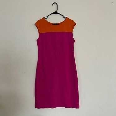 Talbots Orange & Pink Colorblock Sheath Dress