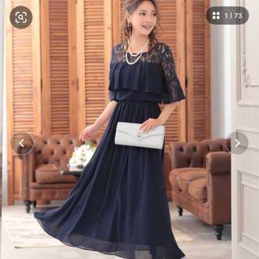 Elegant Navy Frill Dress