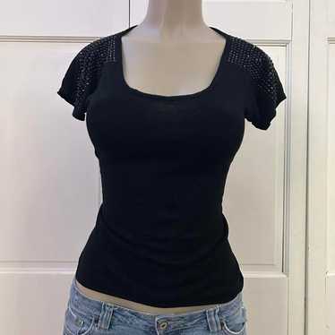 Y2K Express Studded Shoulder Top