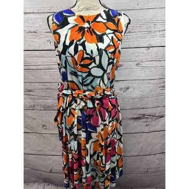 Lauren Ralph Lauren Floral Dress Belted Sleeveless