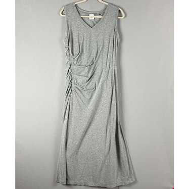 Cabi Breeze Maxi Dress Womens Medium Gray Ruched S