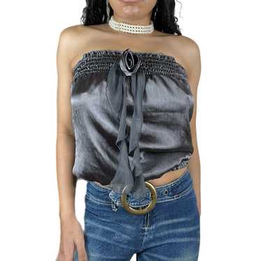 Y2K Silky Cropped Tube Top