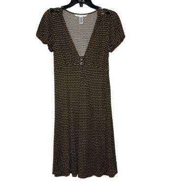 Diane von Furstenberg Brown Polka Dot Silk Blend M