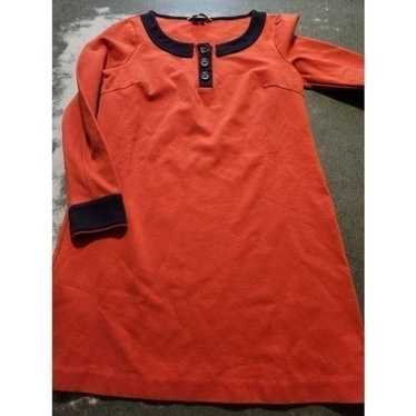 BODEN Orange/navy Contrast collar tunic dress sz 6