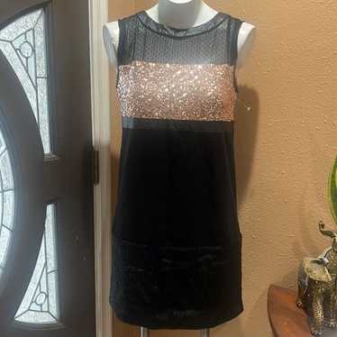 Rachel Rachel roy black with gold sequin dress